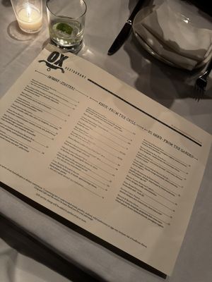 Menu photo 6 Ox Portland, OR