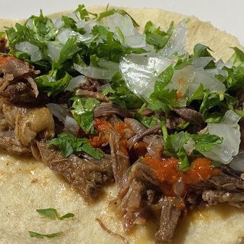El Chivito Birrieria - One of my self-made tacos using their "Por Libre" combo - Mexican Near Me - Corona, California