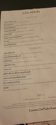 Menu photo 6 Celadon Napa, CA