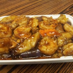 Golden Garden Chinese Restaurant - Shrimp with Chinese Eggplant in Garlic Sauce