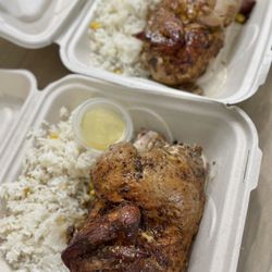 Rico Rico Chicken - Two 1/2 chicken plates because we wanted our own rice portion
