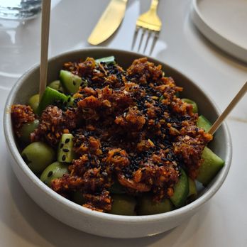 Lani - Elevated Eats Olives + Cucumbers $8.00 Sesame, chili crisp - Lounges Near Me - Powell, Ohio