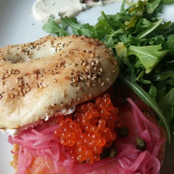 Monarch - Salmon bagel (I think it was $16) - New American Near Me - Houston, Texas Monarch - Salmon bagel (I think it was $16) - New American Near Me - Houston, Texas