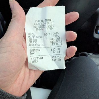Phuong Trang - Receipt as of March 2025 - Vietnamese Near Me - San Diego, California Phuong Trang - Receipt as of March 2025 - Vietnamese Near Me - San Diego, California