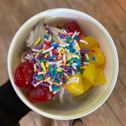 Orange Leaf Frozen Yogurt - frozen yogurt Cookies and Cream Coffee Mango