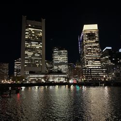 Boston Harbor Walk - View of the city at night