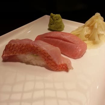 Sushi ii - two of the offerings provided for omakase (toro on the right) - Japanese Near Me - Honolulu, Hawaii Sushi ii - two of the offerings provided for omakase (toro on the right) - Japanese Near Me - Honolulu, Hawaii