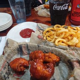 5 piece Boneless Wings and Curly Fries with Diet Coke 5 piece Boneless Wings and Curly Fries with Diet Coke
