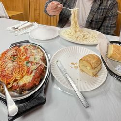 Affinito Pizza Parlor And Cafe - Eggplant parm & spaghetti alla panna