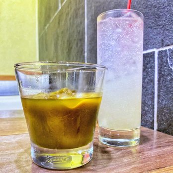 EBESU Robata & Sushi - Matcha Old Fashioned and Yuzu cocktail - Sushi Bars Near Me - Plano, Texas