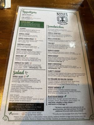 Menu photo 2 Nana's Irish Pub Newport, OR
