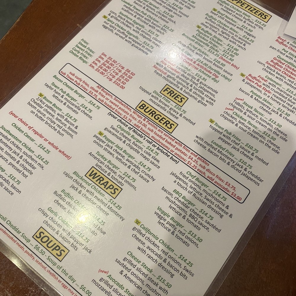 Town Pub - Menu - American Near Me - Bloomfield, New Jersey Town Pub - Menu - American Near Me - Bloomfield, New Jersey