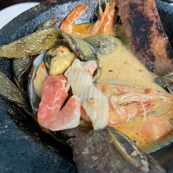 Mariscos Los Altos - Imitation crab in the molcajete instead of actual crab as pictured on the menu - Seafood Near Me - Tracy, California
