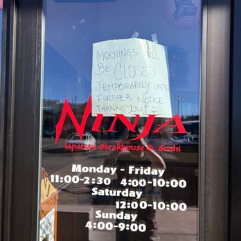 Ninja Japanese Steakhouse - A new note in the door. Third time this has happened. - Japanese Near Me - Cedar City, Utah