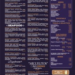 Miguel's Mexican Cuisine - Miguel's menu