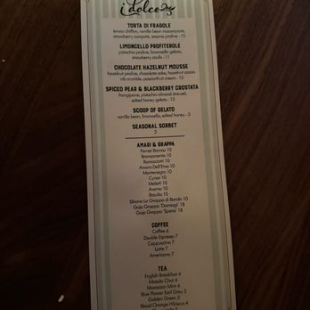 Capri - Dessert Menu - Italian Near Me - Boston, Massachusetts
