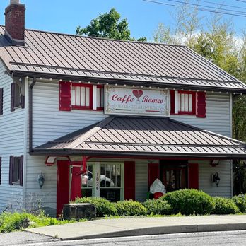 Caffe Romeo - a white house with red shutters - Gelato Near Me - Charleston, West Virginia Caffe Romeo - a white house with red shutters - Gelato Near Me - Charleston, West Virginia