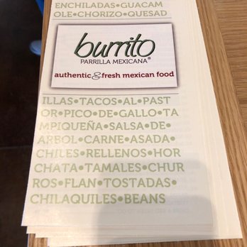 Burrito Parrilla Mexicana - Algonquin - Menu front - Mexican Near Me - Algonquin, Illinois Burrito Parrilla Mexicana - Algonquin - Menu front - Mexican Near Me - Algonquin, Illinois