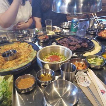 Daebak Korean BBQ - So many different side dishes ! - Korean Near Me - Chicago, Illinois