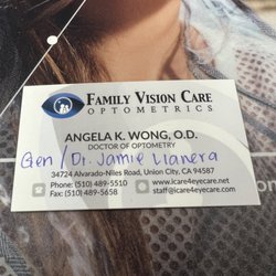Family Vision Care Optometrics - Business Card