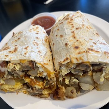 Frank's Downtown Cafe - Breakfast burrito with sausage and country potatoes:) - Cafes Near Me - Manteca, California Frank's Downtown Cafe - Breakfast burrito with sausage and country potatoes:) - Cafes Near Me - Manteca, California