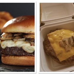 Crave Burger - Menu picture on the left...what we received on the right.