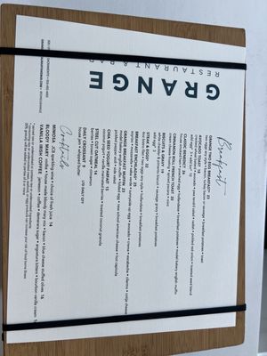 Menu photo 1 Grange Restaurant & Bar Sacramento, CA Menu photo 1 Grange Restaurant & Bar Sacramento, CA