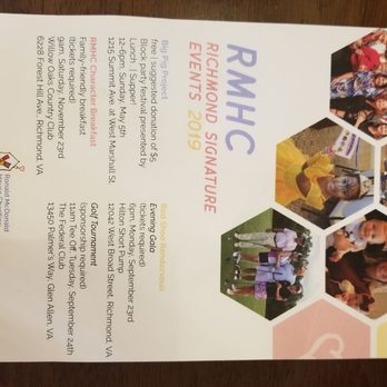 Ronald McDonald House Charities - 2019 list of events - Community Service/Non-Profit Near Me - Richmond, Virginia