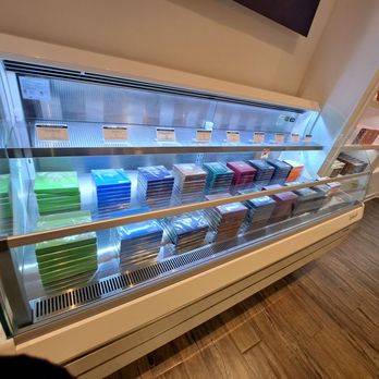 ROYCE Chocolate - Refrigerated area with liquor and non liquor chocolates - Desserts Near Me - Chicago, Illinois