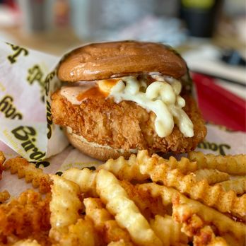 Jay Bird's Chicken - Mac Daddy with Fries - Chicken Shop Near Me - Long Beach, California Jay Bird's Chicken - Mac Daddy with Fries - Chicken Shop Near Me - Long Beach, California