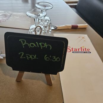 Starlite Restaurant & Bar - Reservation sign. Felt personal. - Canadian (New) Near Me - Calgary, Alberta Starlite Restaurant & Bar - Reservation sign. Felt personal. - Canadian (New) Near Me - Calgary, Alberta