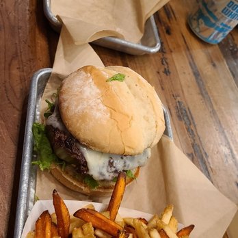 Grassburger - Two green chile burgers with a combo of mixed fries - Burgers Near Me - Albuquerque, New Mexico