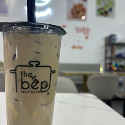 The happy camper tea. Boba and pudding, I declined the crystal boba that it comes with. Super delicious