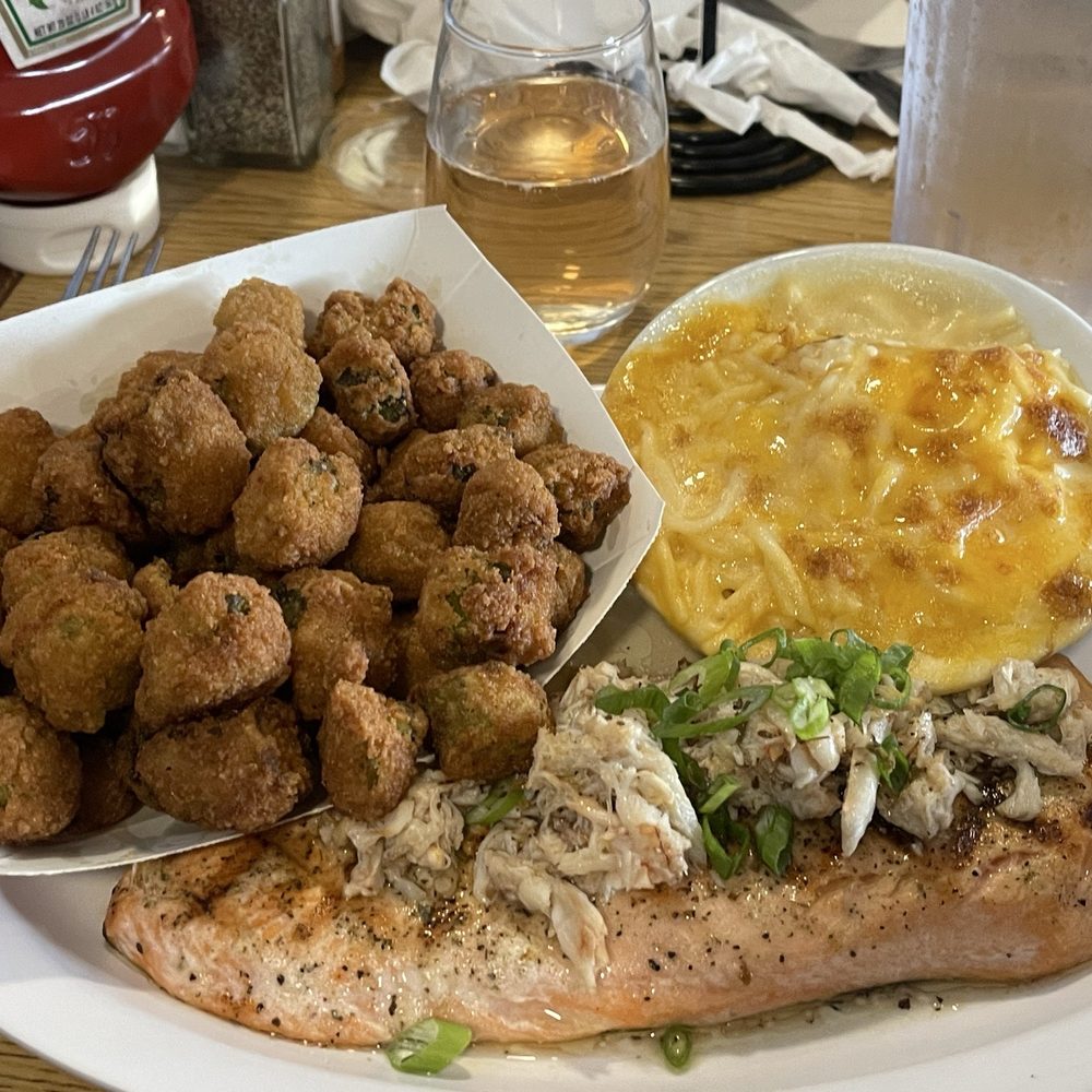 Quality Seafood Wholesale - Special of the day: Grilled trout with crabmeat, fried okra, Mac and cheese - Seafood Near Me - Austin, Texas Quality Seafood Wholesale - Special of the day: Grilled trout with crabmeat, fried okra, Mac and cheese - Seafood Near Me - Austin, Texas