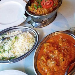 India Bistro - Eggplant Bhartha, Chicken Korma, and of course bastami rice from one of my favorite Indian Restaurants