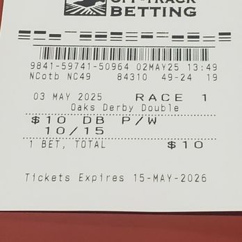 Pleasanton Off Track Betting - My Daily Double Kentucky Oaks and Kentucky Derby bet - Sports Betting Near Me - Pleasanton, California Pleasanton Off Track Betting - My Daily Double Kentucky Oaks and Kentucky Derby bet - Sports Betting Near Me - Pleasanton, California