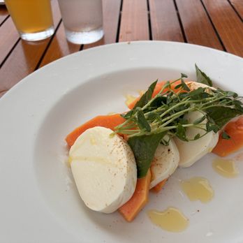 Hualani's - Papaya with fresh mozzarella - Hawaiian Near Me - Lihue, Hawaii