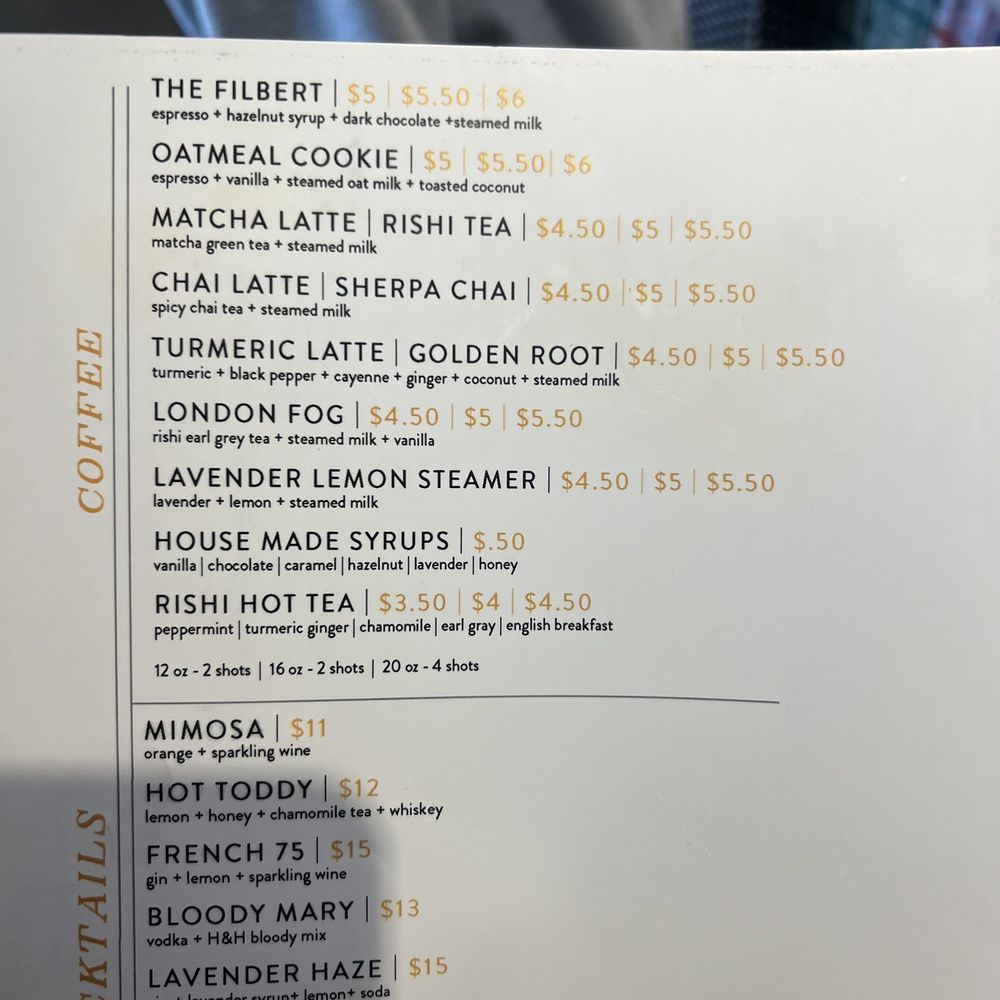 Hovey & Harrison - Drink menu - Cafes Near Me - Edwards, Colorado Hovey & Harrison - Drink menu - Cafes Near Me - Edwards, Colorado