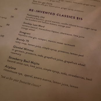 Glowbal - Cocktails menu - Canadian (New) Near Me - Vancouver, British Columbia