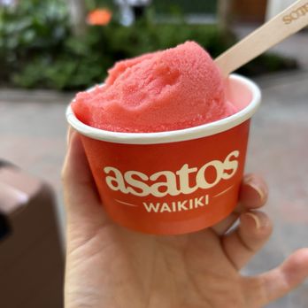 Asato's Waikiki - Strawberry Sherbert (forgot to take a photo before diving in) - Ice Cream & Frozen Yogurt Near Me - Honolulu, Hawaii