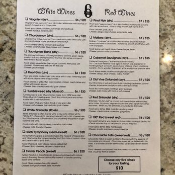 6th Street Winery - Tasting menu. And they are always adding new items! - Wineries Near Me - Wichita Falls, Texas