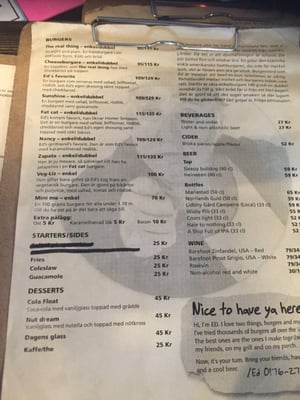 Menu photo 1 Ed's Burgers Norrtälje, AB Menu photo 1 Ed's Burgers Norrtälje, AB