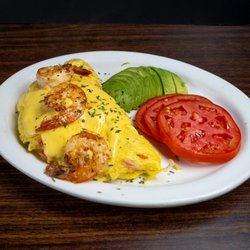 Avocado Shrimp omelette.