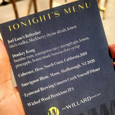 Menu photo 8 The Willard Rooftop Lounge Raleigh, NC Menu photo 8 The Willard Rooftop Lounge Raleigh, NC