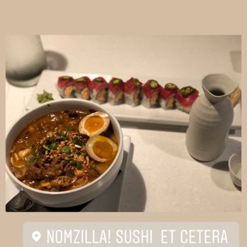 Nomzilla! Sushi Et Cetera - Pork Kimchi Ramen, Sexy Roll*, House Warm Sake 12 Oz - Japanese Near Me - Nashville, Tennessee Nomzilla! Sushi Et Cetera - Pork Kimchi Ramen, Sexy Roll*, House Warm Sake 12 Oz - Japanese Near Me - Nashville, Tennessee