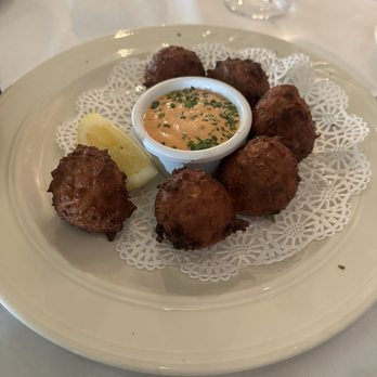 Chef Michael's - Conch and rock shrimp fritters - Seafood Near Me - Islamorada, Florida Chef Michael's - Conch and rock shrimp fritters - Seafood Near Me - Islamorada, Florida