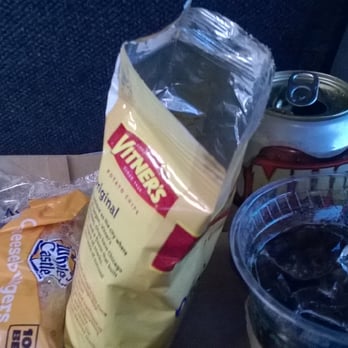 Amtrak - Kirkwood - The $7 combo with a Whitecastle burger, chips, and soda. - Trains Near Me - Kirkwood, Missouri Amtrak - Kirkwood - The $7 combo with a Whitecastle burger, chips, and soda. - Trains Near Me - Kirkwood, Missouri