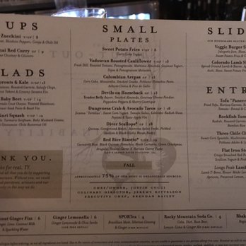 Root Down - Menu - New American Near Me - Denver, Colorado