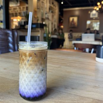 Momo Cafe - Iced ube latte - Coffee & Tea Near Me - Minneapolis, Minnesota