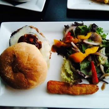 The Pub - Naples - The turkey burger with salad and a fried pickle - British Near Me - Naples, Florida The Pub - Naples - The turkey burger with salad and a fried pickle - British Near Me - Naples, Florida